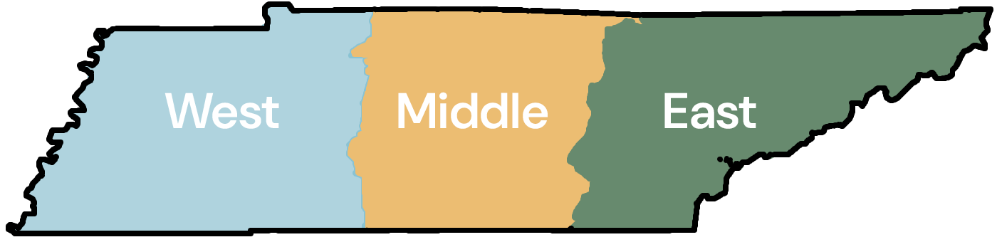 Tennessee Regions Map